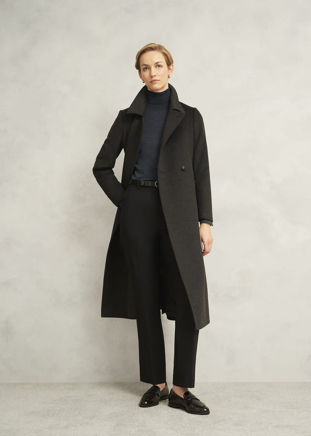 Lara Merino Rollneck Sweater, Charcoal Grey, hi-res