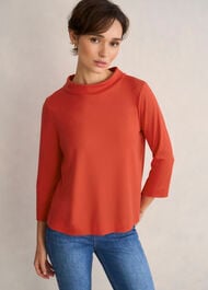 Catriona Roll Neck Top, Pepper Red, hi-res
