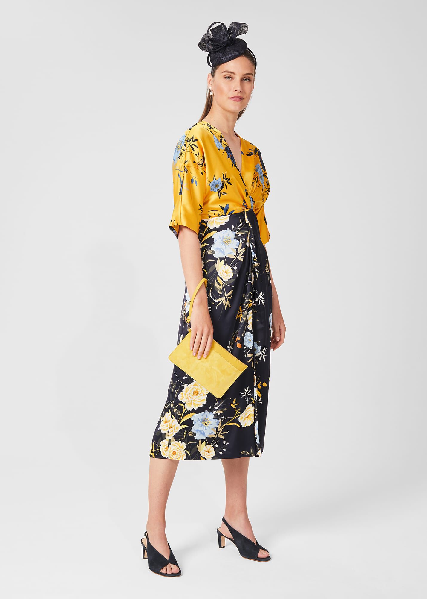 Hobbs navy floral hotsell dress