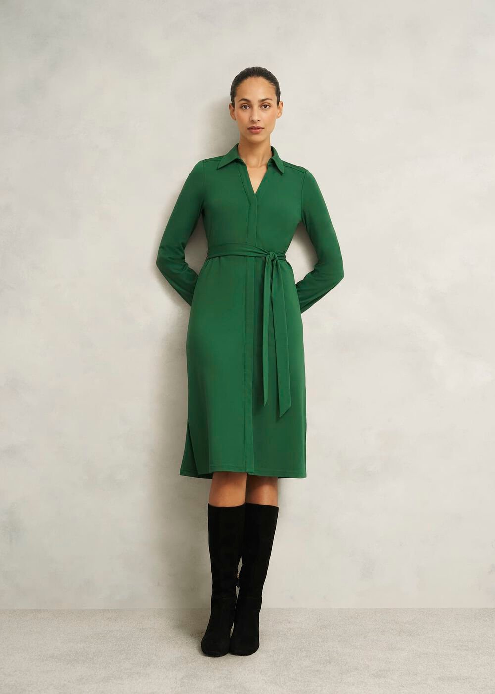 Julia Ponte Dress, Green, hi-res
