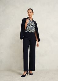 Petite Mel Wide Pants, Navy, hi-res