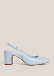 Lily Leather Slingback, Pale Blue, hi-res
