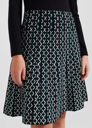 Petite Elena Knitted Dress, Black Green, hi-res