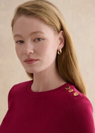 Tamsin Ribben Cotton Blend T-Shirt, Beetroot Pink, hi-res