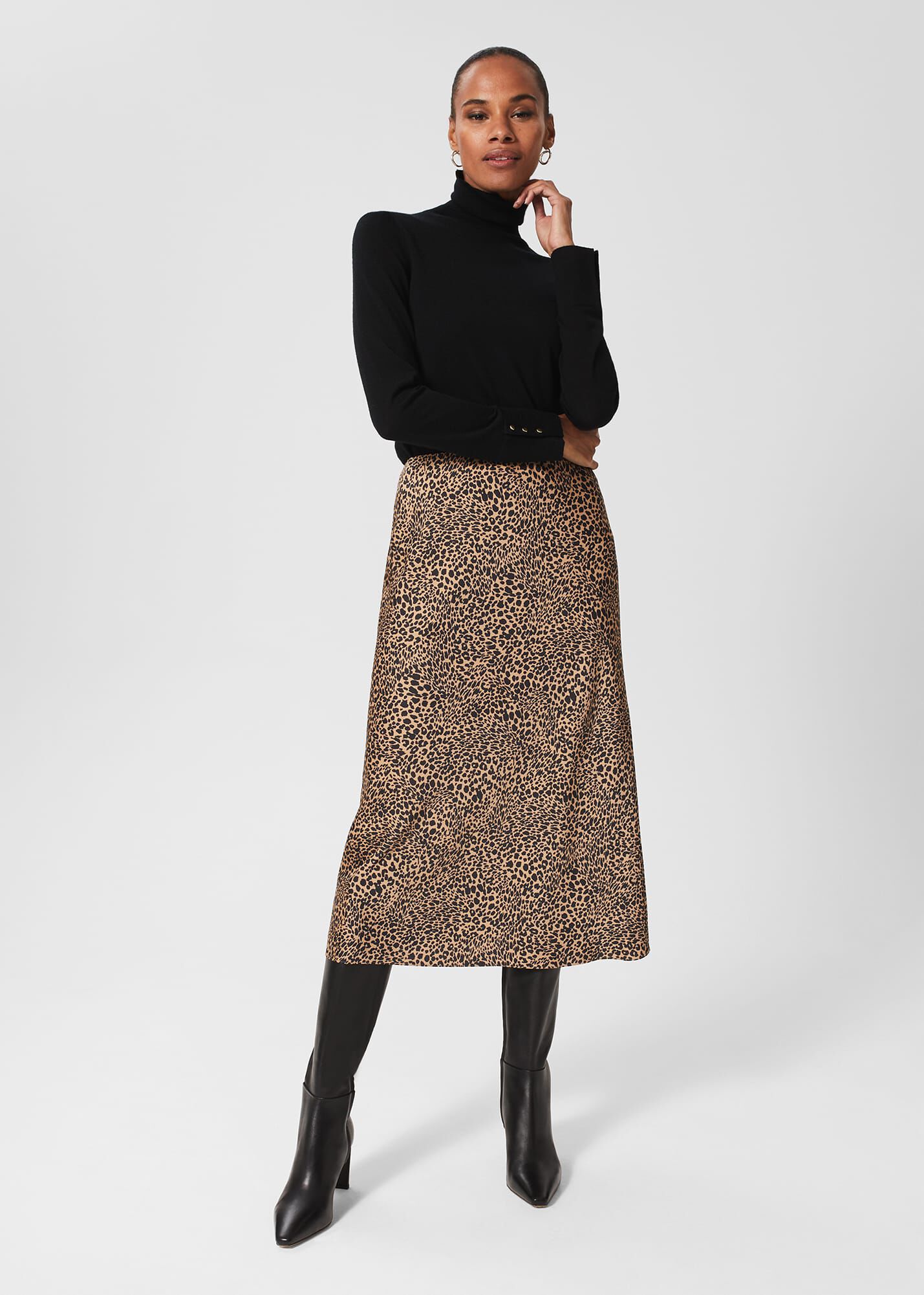 Animal print shop skirt black