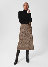 Jas Midi Skirt, Black Vicuna, hi-res