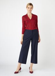 Aimee Printed Top, Pink Burgundy, hi-res