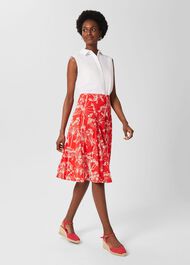 Melina Skirt, Coral Red Ivory, hi-res