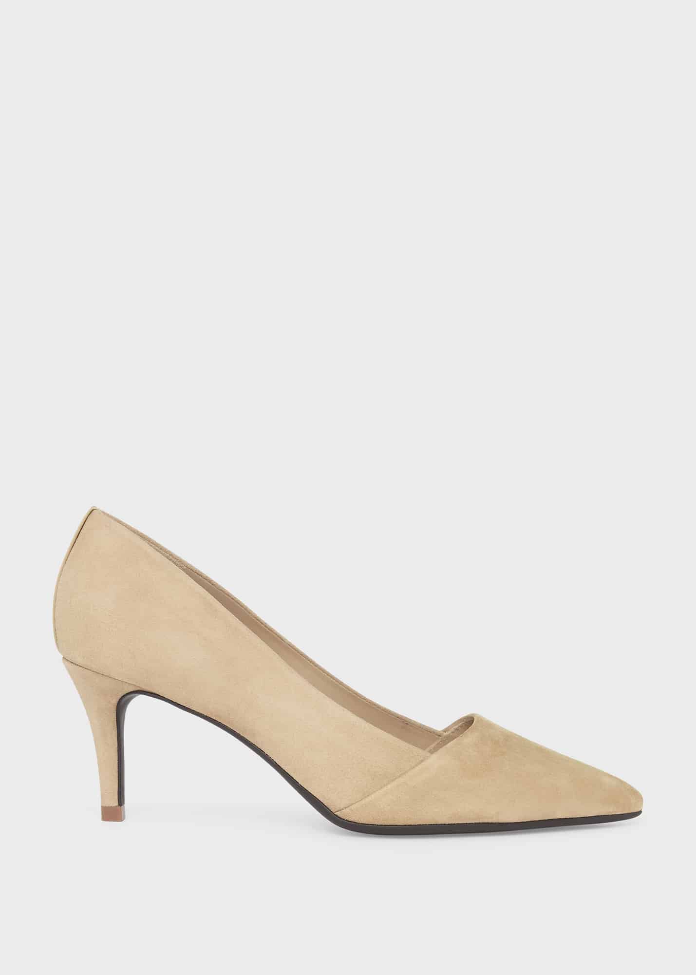 Camel suede top court shoes