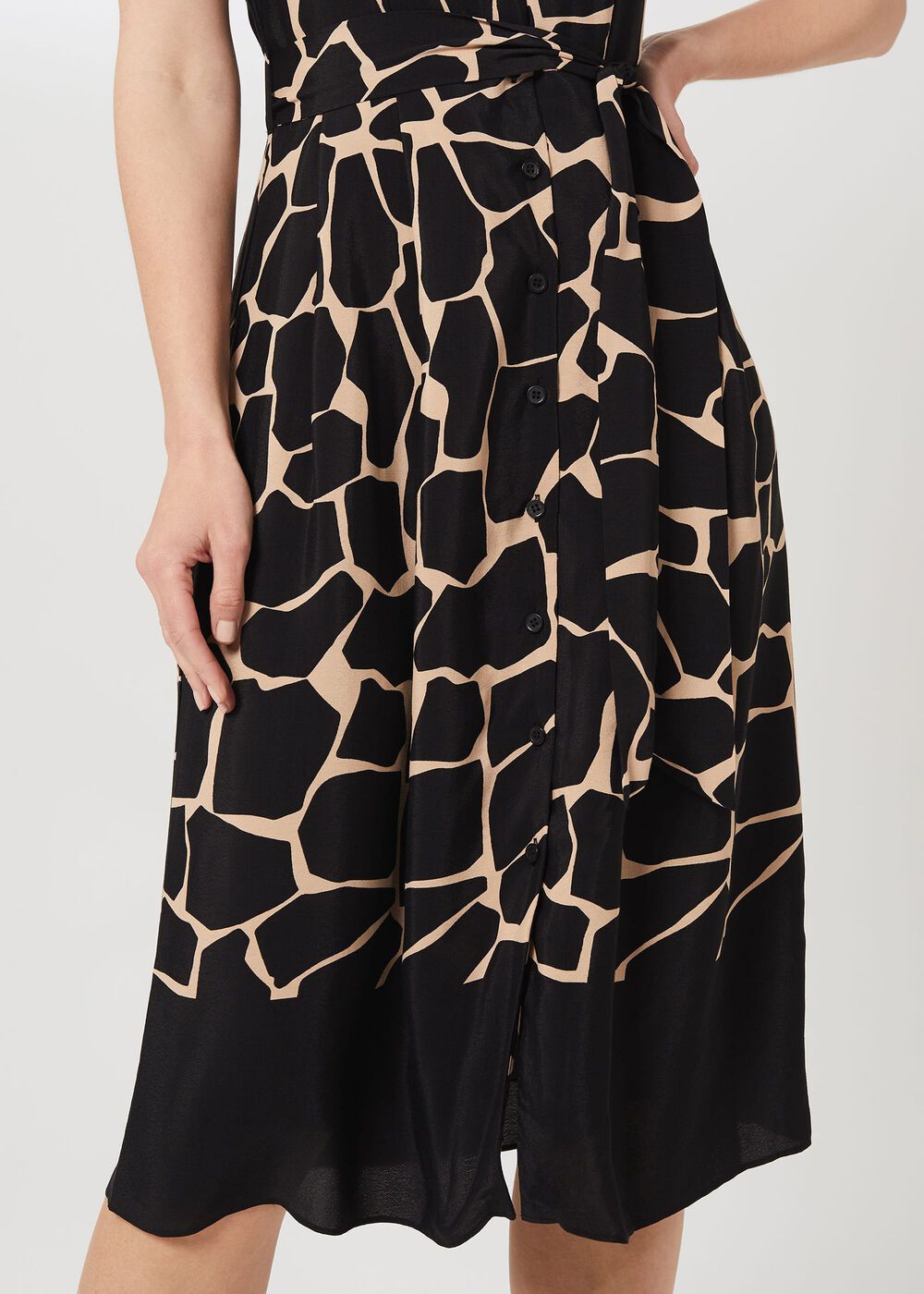Suzanna Animal Fit And Flare Dress, Black Neutral, hi-res