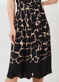 Suzanna Animal Fit And Flare Dress, Black Neutral, hi-res