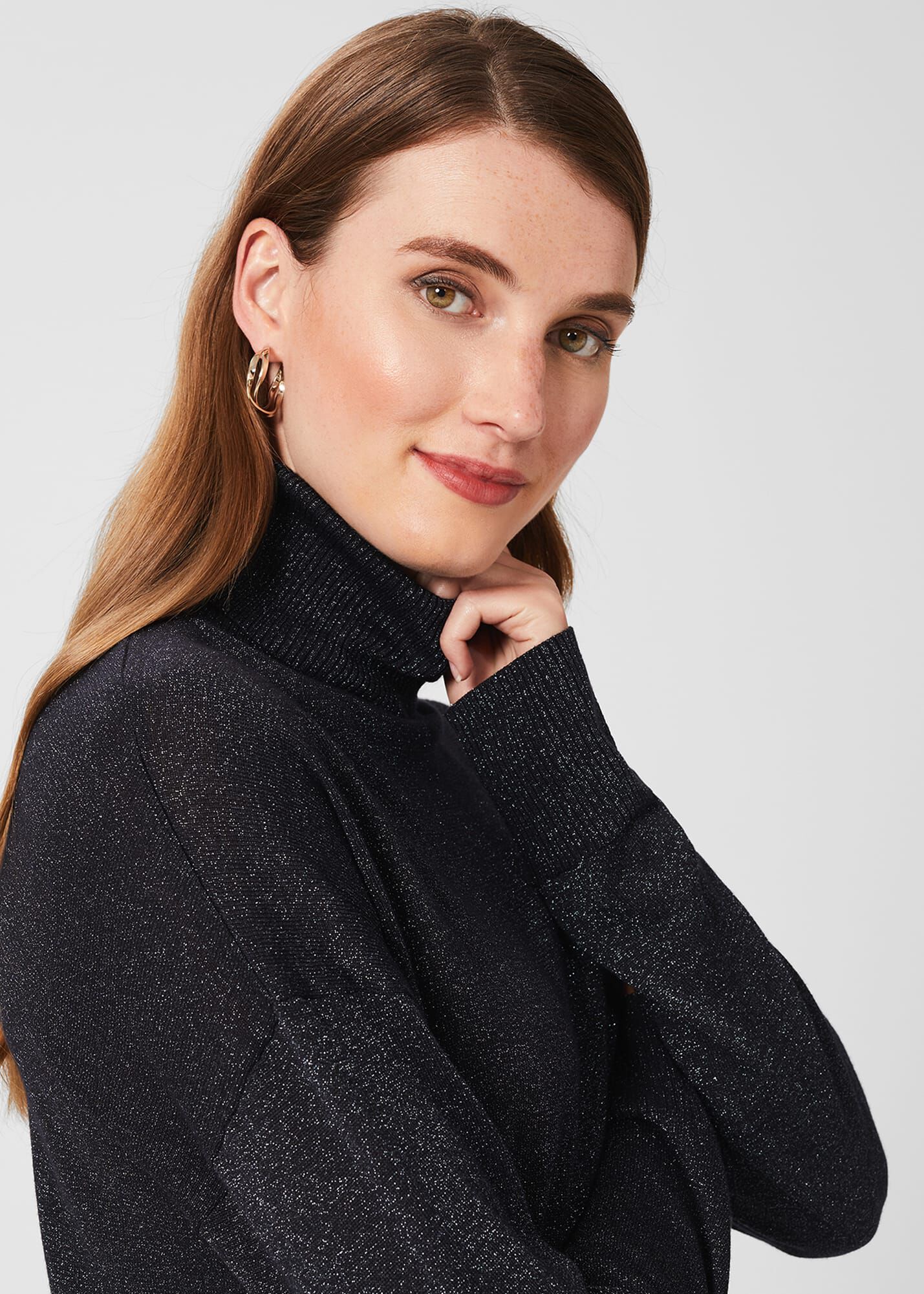sparkly roll neck