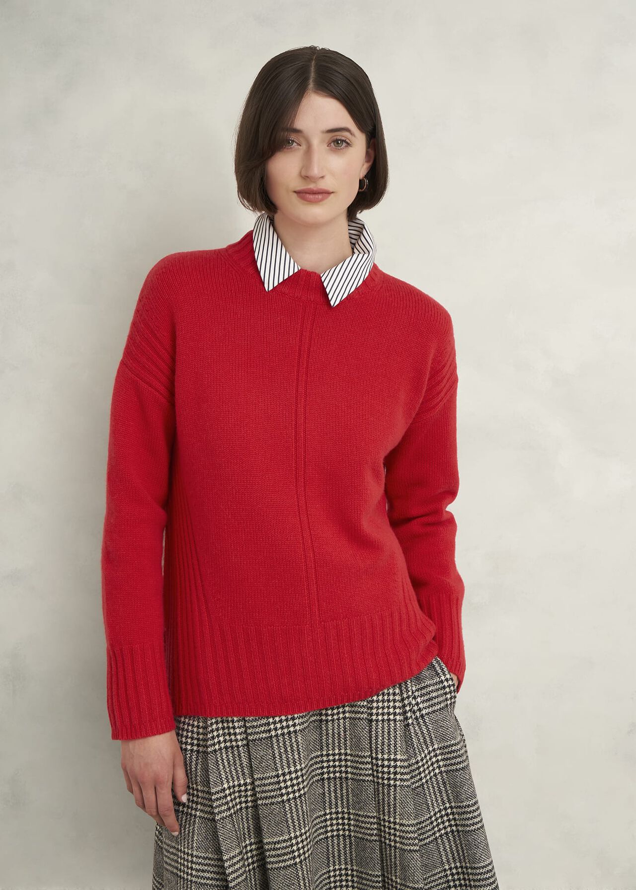 Dora Wool Cashmere Sweater, Vibrant Red, hi-res