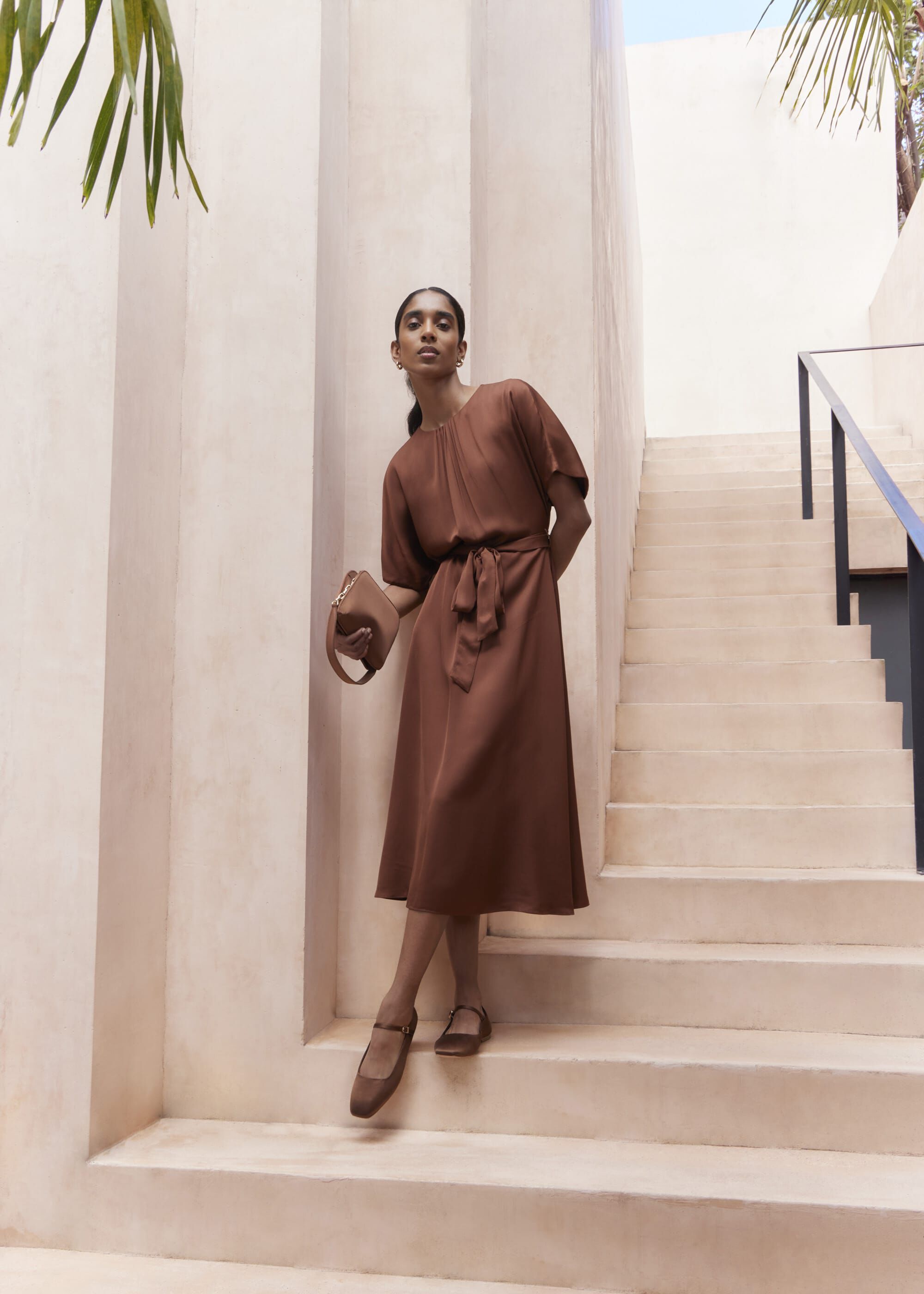 【Hobbs London】UK発 Darracott タイ ウエスト ミディ ドレス Darracott Tie Waist Midi Dress | Hobbs UK |