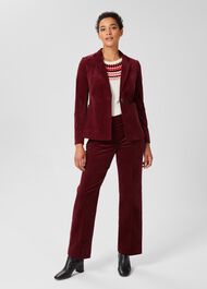 Kassandra Cord Trousers, Dark Red, hi-res