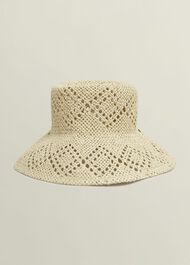 Mylie Straw Hat, Natural Navy, hi-res