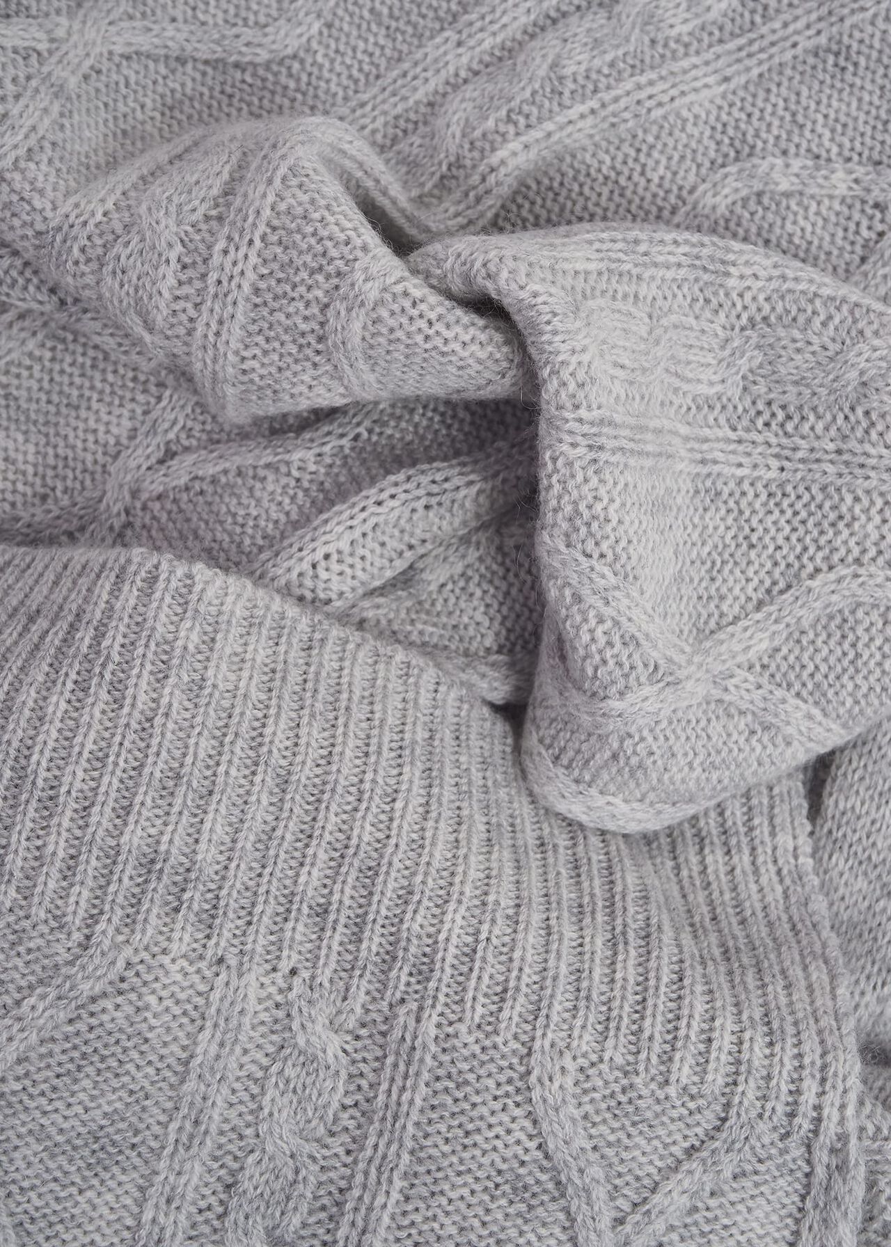 Steph Wool Scarf, Pale Grey, hi-res