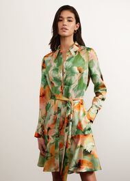 Ardleigh Shirt Dress, Green Orange, hi-res