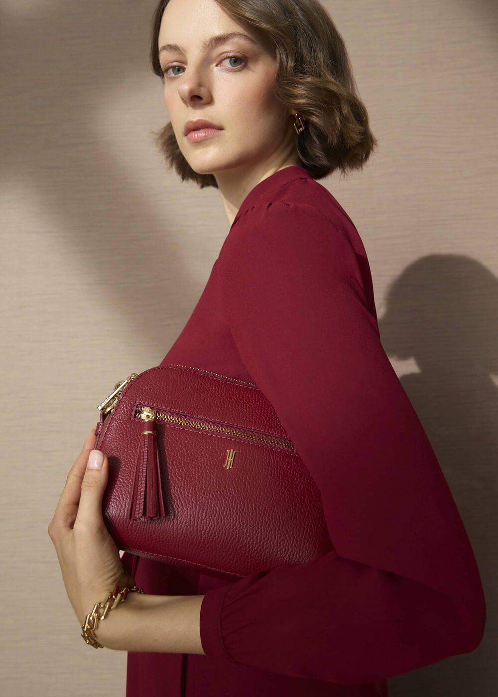 Carlton Leather Crossbody Bag, Beryl Red, hi-res