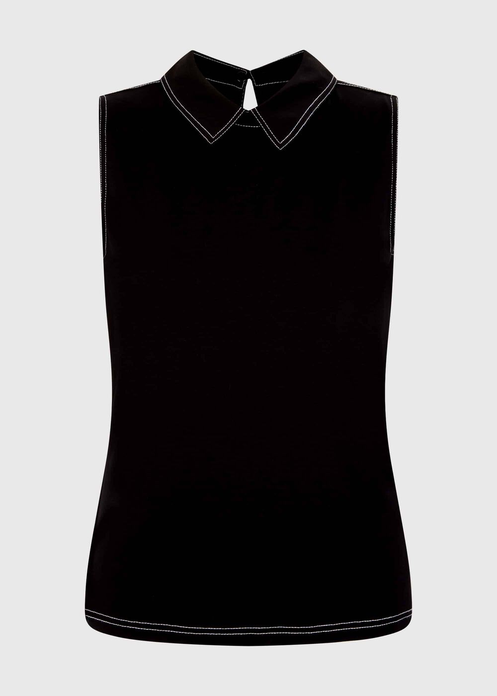 Shannon Collar Top, Black, hi-res
