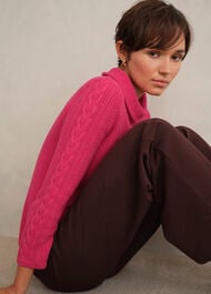 Camilla Cotton Jumper, Soft Berry Pink, hi-res