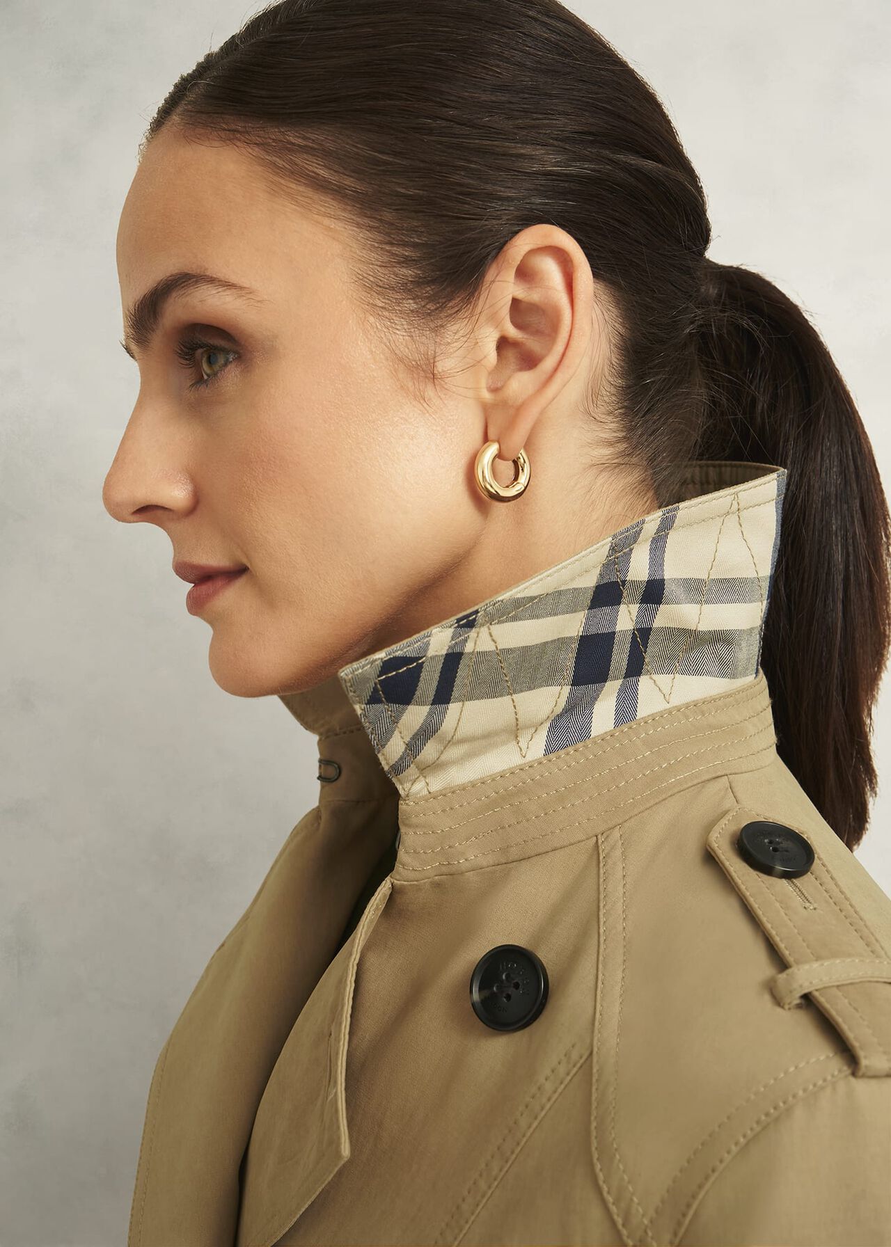 Aria Shower Resistant Trench Coat, Fawn Beige, hi-res