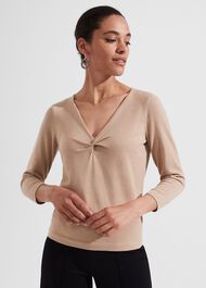 Marianna Jumper With Merino Wool, Camel, hi-res