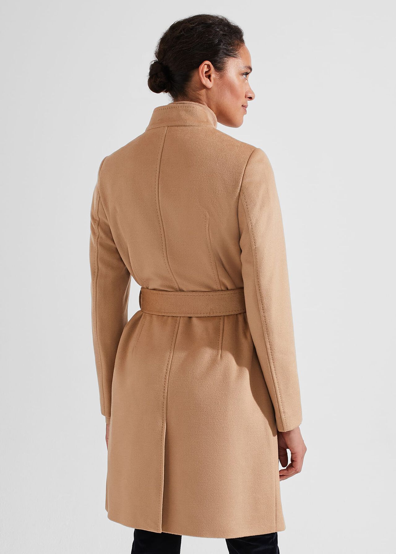 Ada Wool Wrap Coat, Camel, hi-res