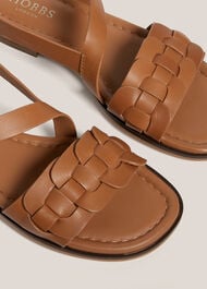 Vera Leather Sandals, Tan, hi-res