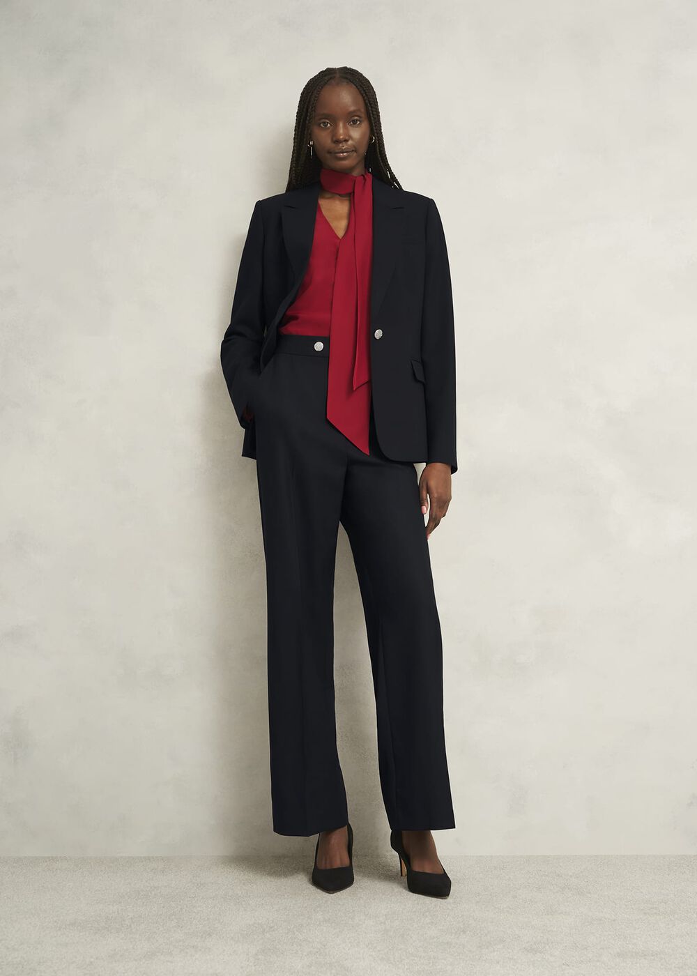 Heidi Wool Blend Trousers, Black, hi-res