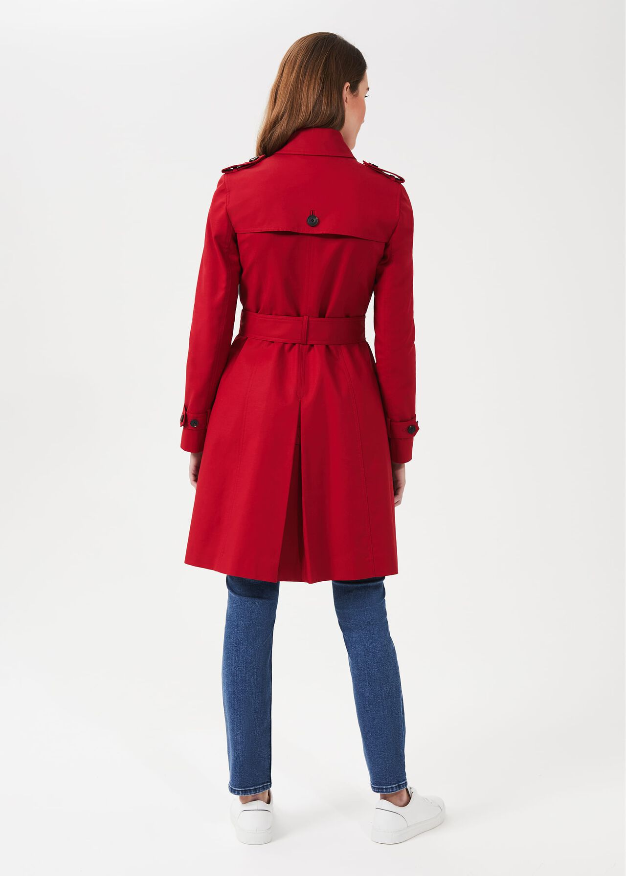 Saskia Water Resistant Trench Coat, Red, hi-res