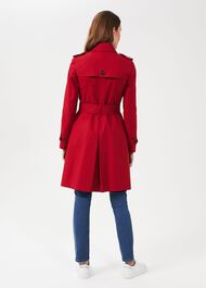 Saskia Water Resistant Trench Coat, Red, hi-res