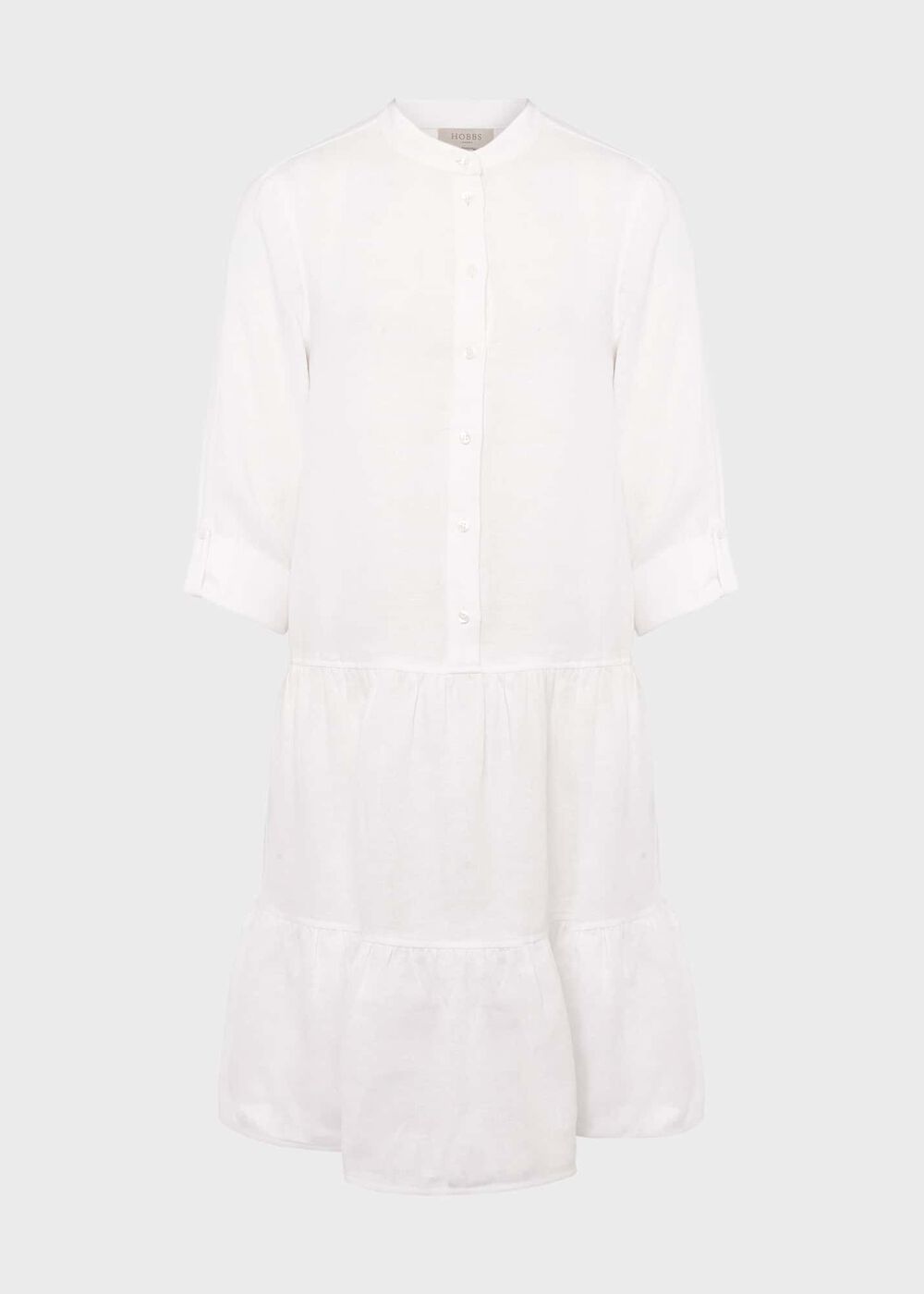 Ember Linen Dress, White, hi-res