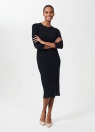 Myra Knitted Dress, Navy, hi-res
