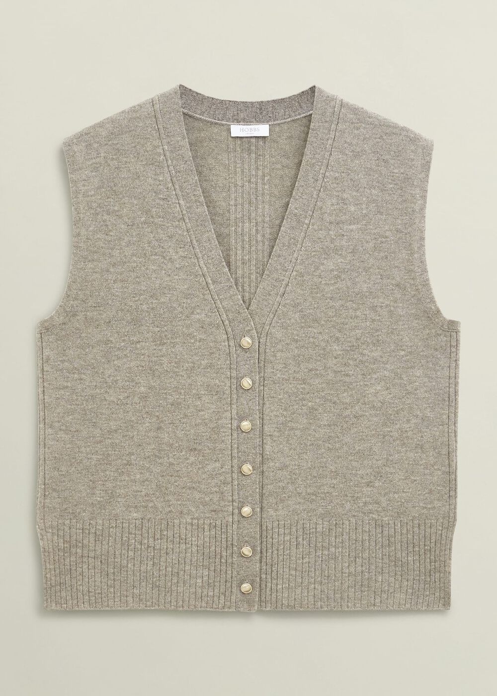 Maya Knitted Tank Top, Fawn Marl, hi-res