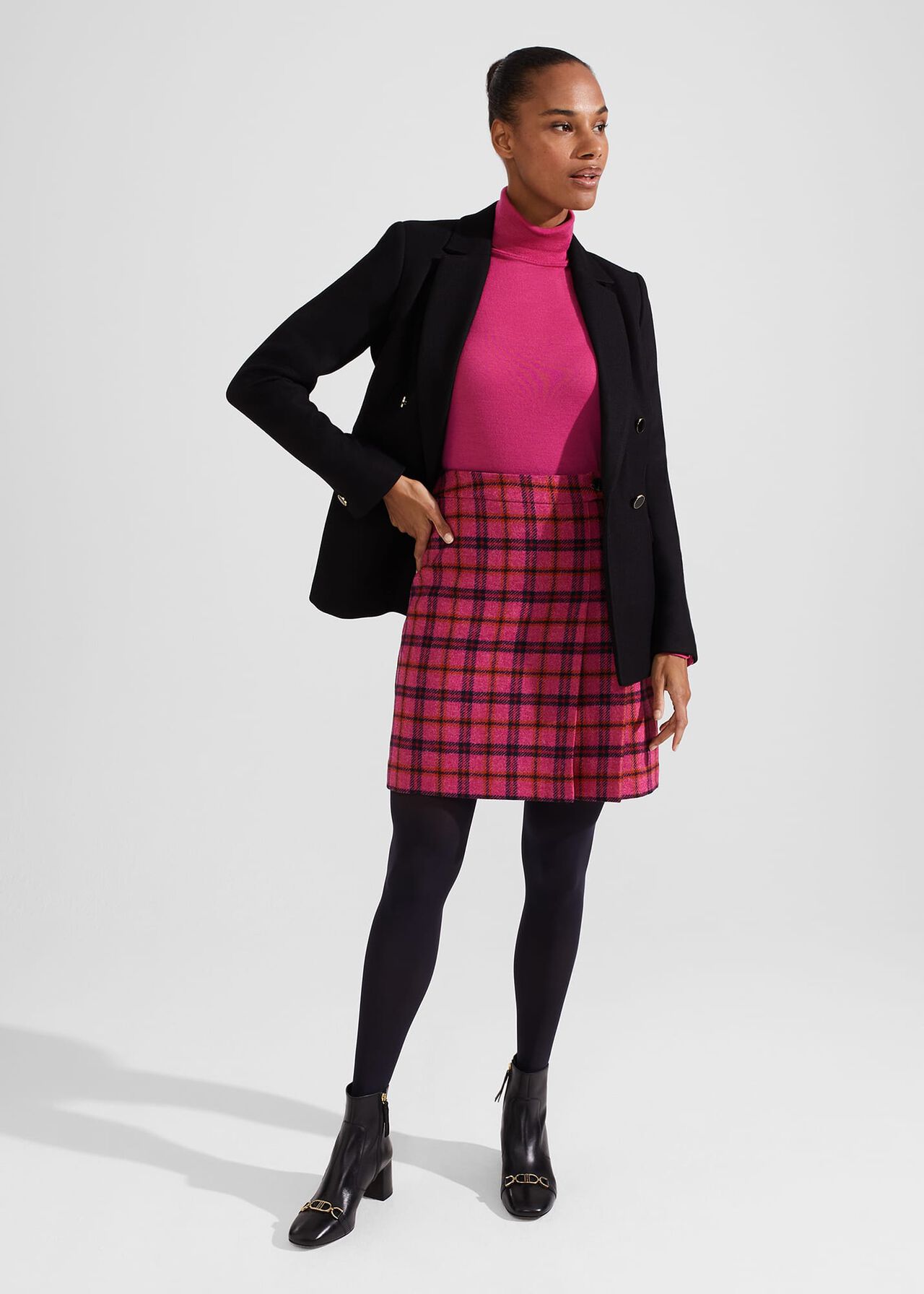 Leah Wool Skirt, Pink Multi, hi-res