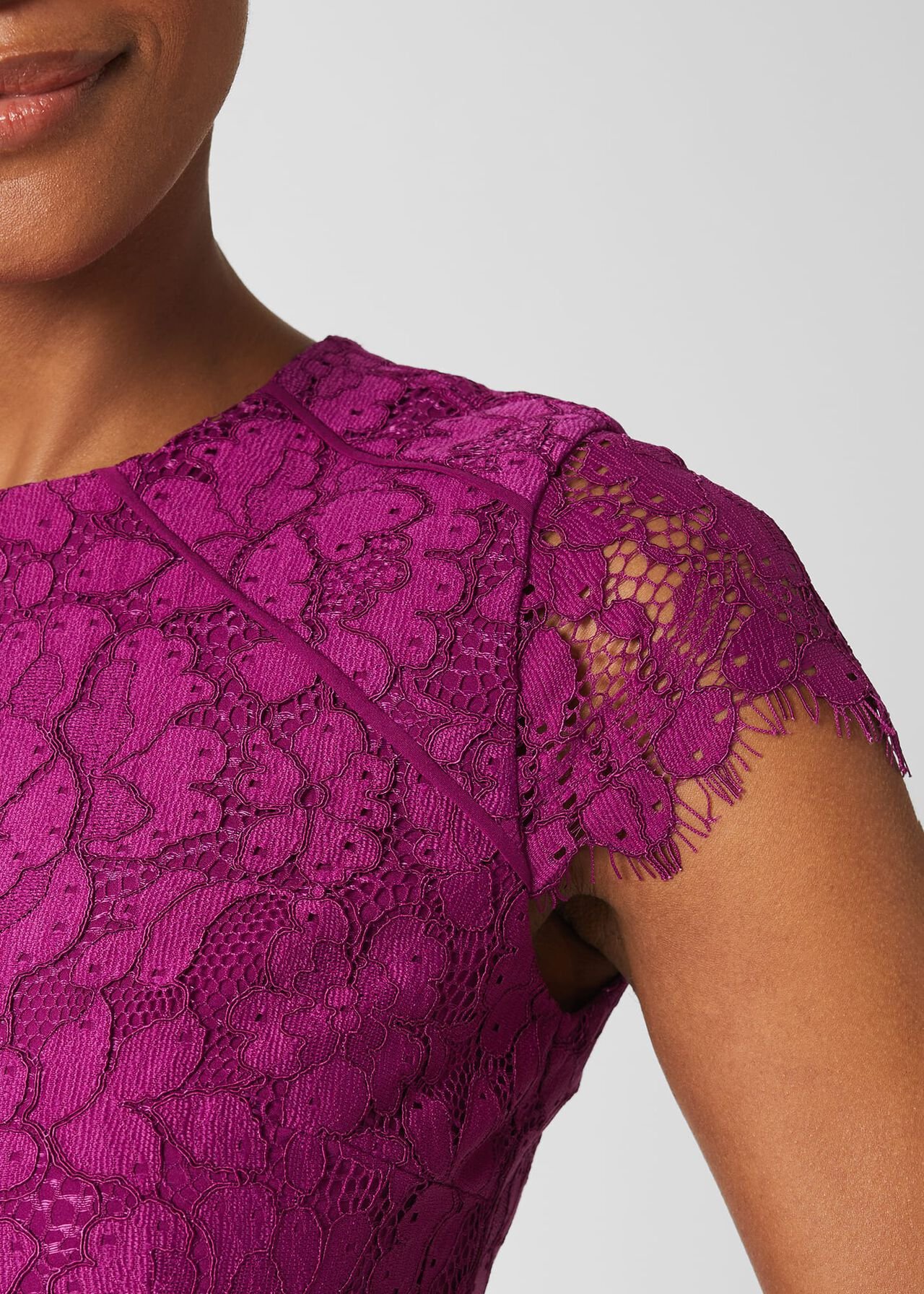 Rosaleen Lace Shift Dress, Berry Purple, hi-res