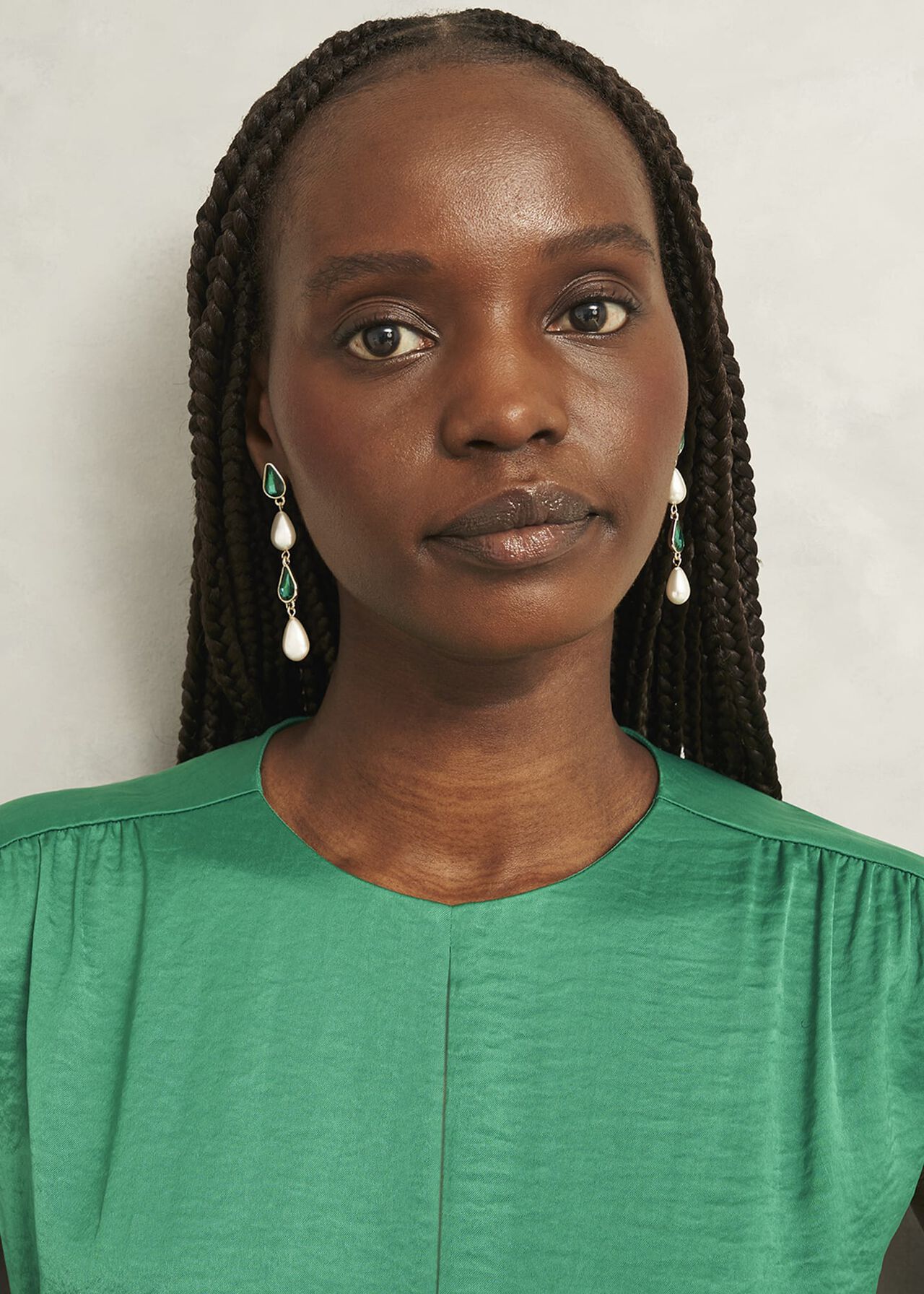 Laurie Earring, Gold Green, hi-res