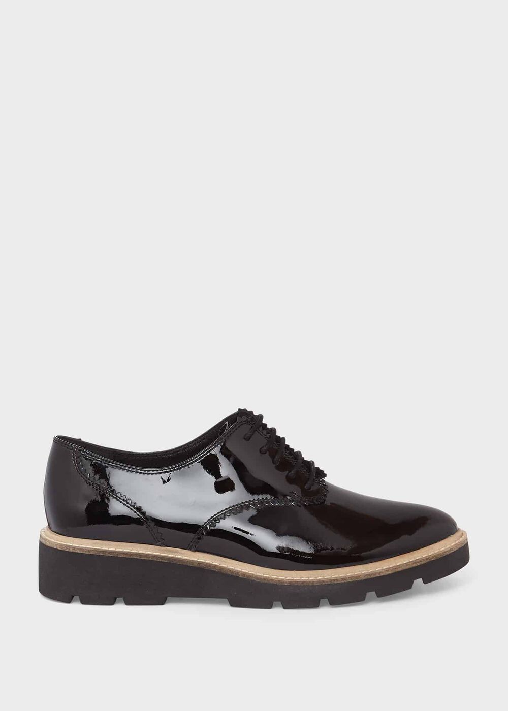 Chelsey Leather Flat Shoes, Black, hi-res