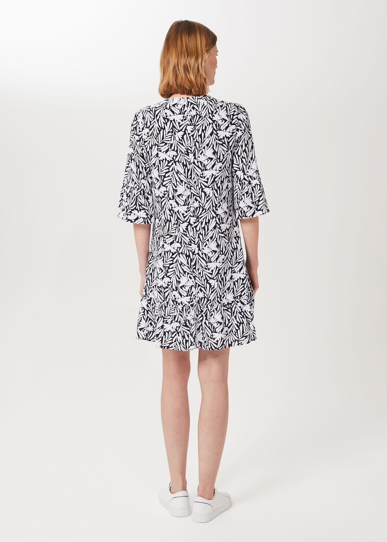 Nika Floral Dress, Navy Ivory, hi-res