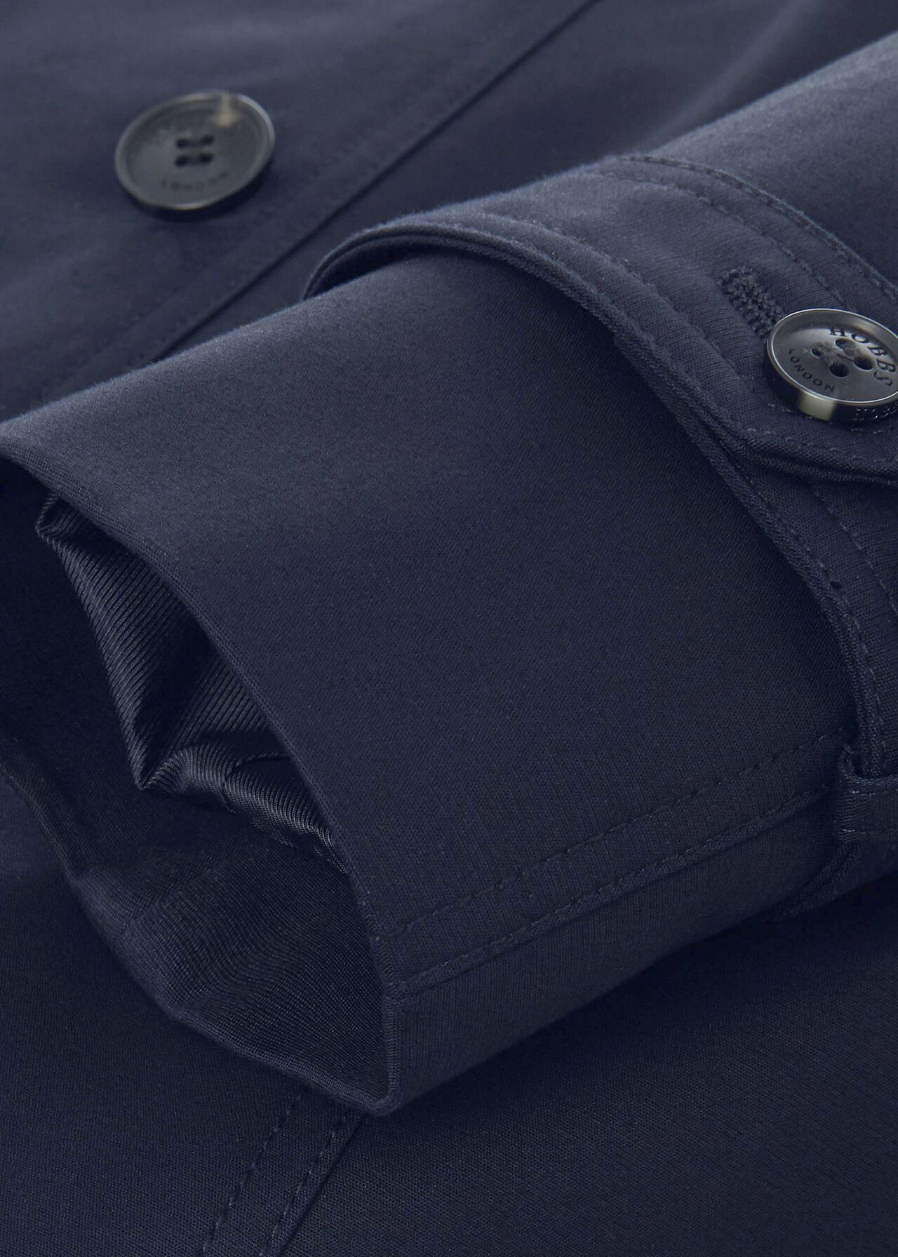 Saskia Water Resistant Trench Coat, Navy, hi-res