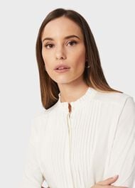 Rae Pintuck Top, Ivory, hi-res