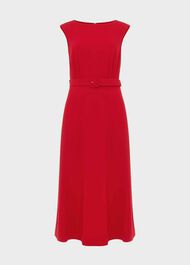 Eloise Crepe Midi Dress, Poppy Red, hi-res