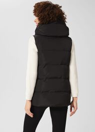 Heather Water Resistant Padded Gilet, Black, hi-res