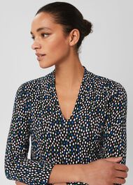 Aimee Printed Top, Navy Multi, hi-res