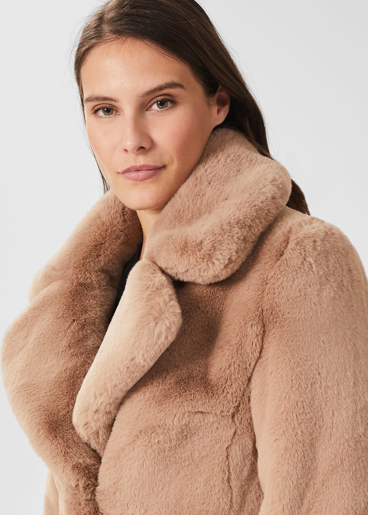 Bethany Faux Fur Coat, Neutral, hi-res