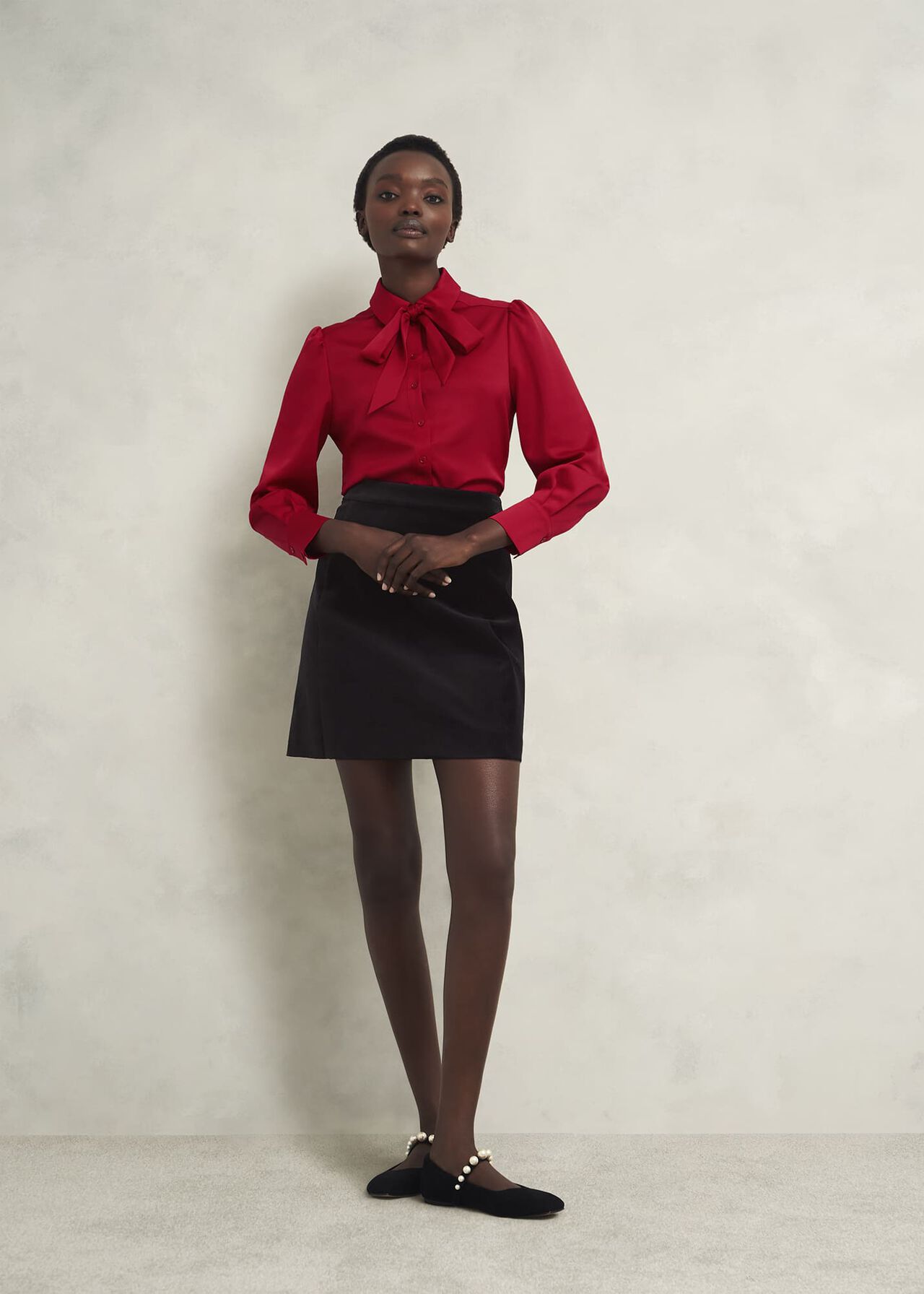 Izzy Velvet Skirt, Black, hi-res