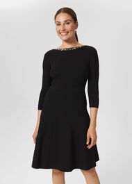 Emily Knitted Sequin Dress, Black, hi-res