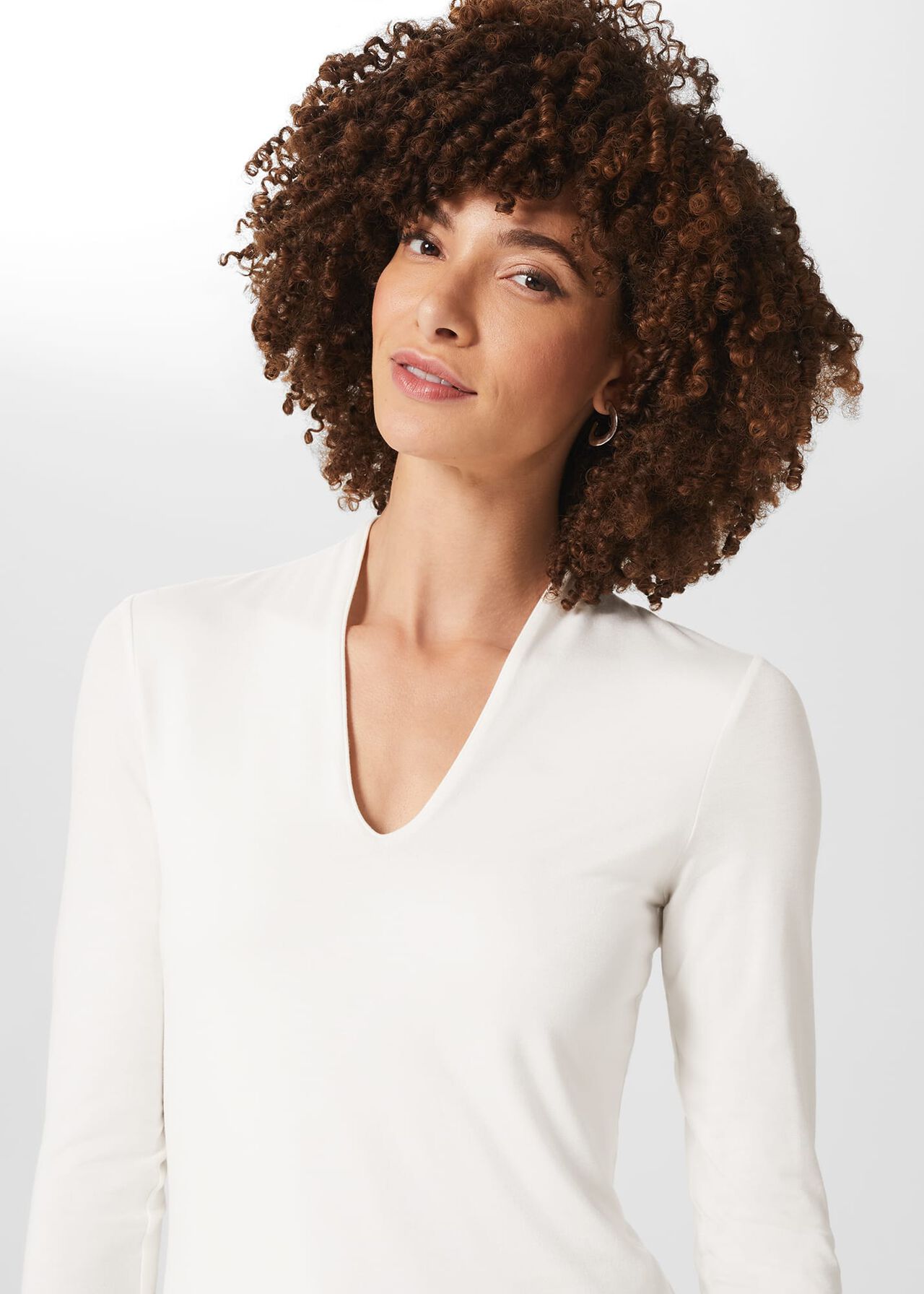 Aimee Double Fronted Top, Ivory, hi-res