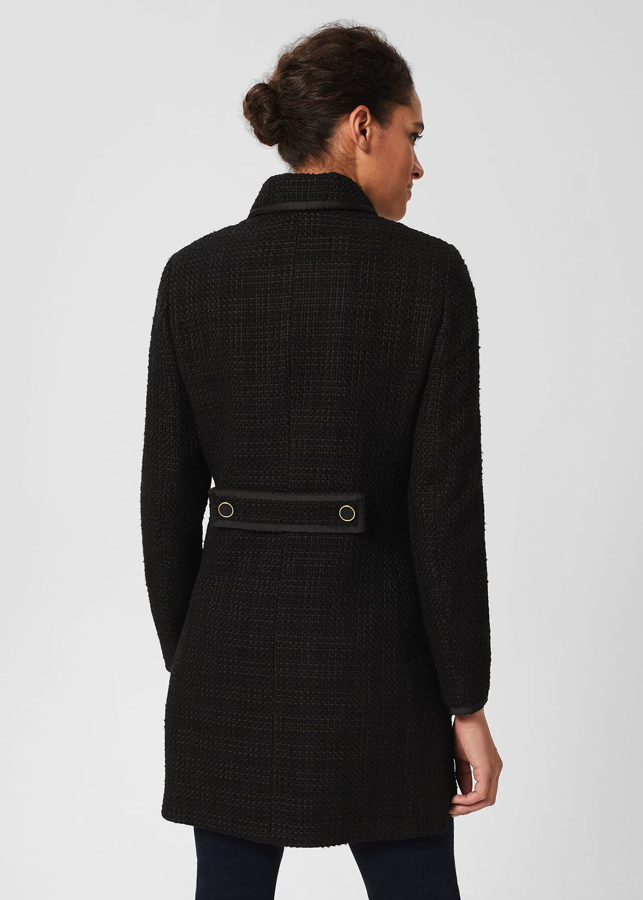 Elaine Tweed Coat, Black, hi-res